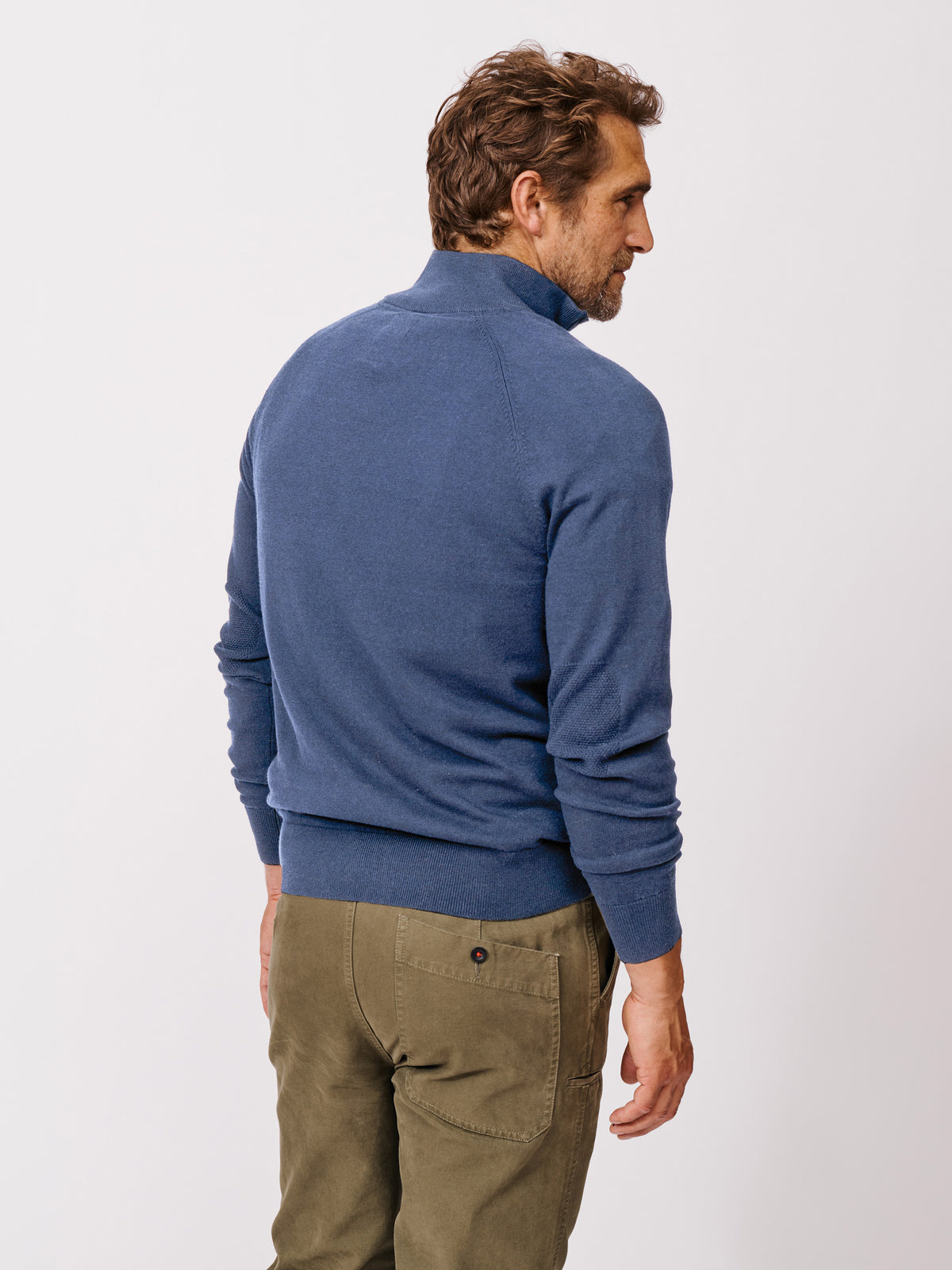 Aubin Navy Bonby Cotton Zip Neck | Zip Neck