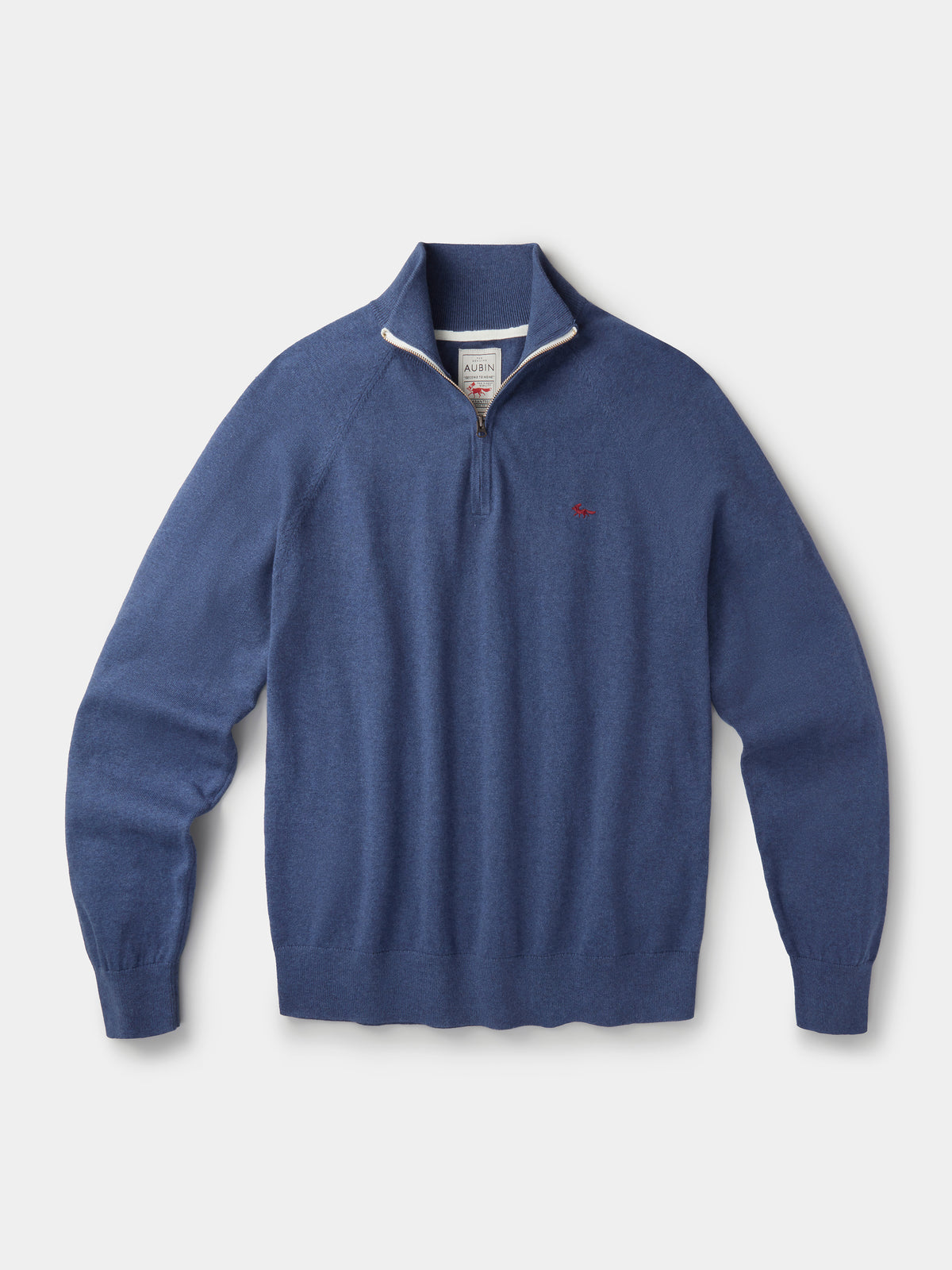 Aubin Navy Bonby Cotton Zip Neck | Zip Neck