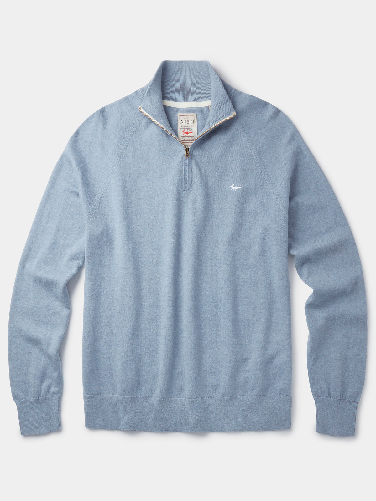 Aubin Pale Blue Bonby Cotton Zip Neck | Zip Neck
