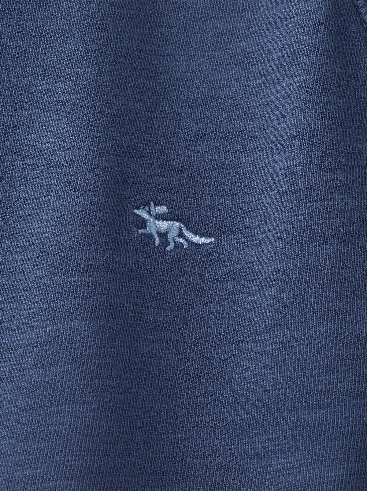 Aubin Washed Blue Garsdale Slub Crew | Crew Neck