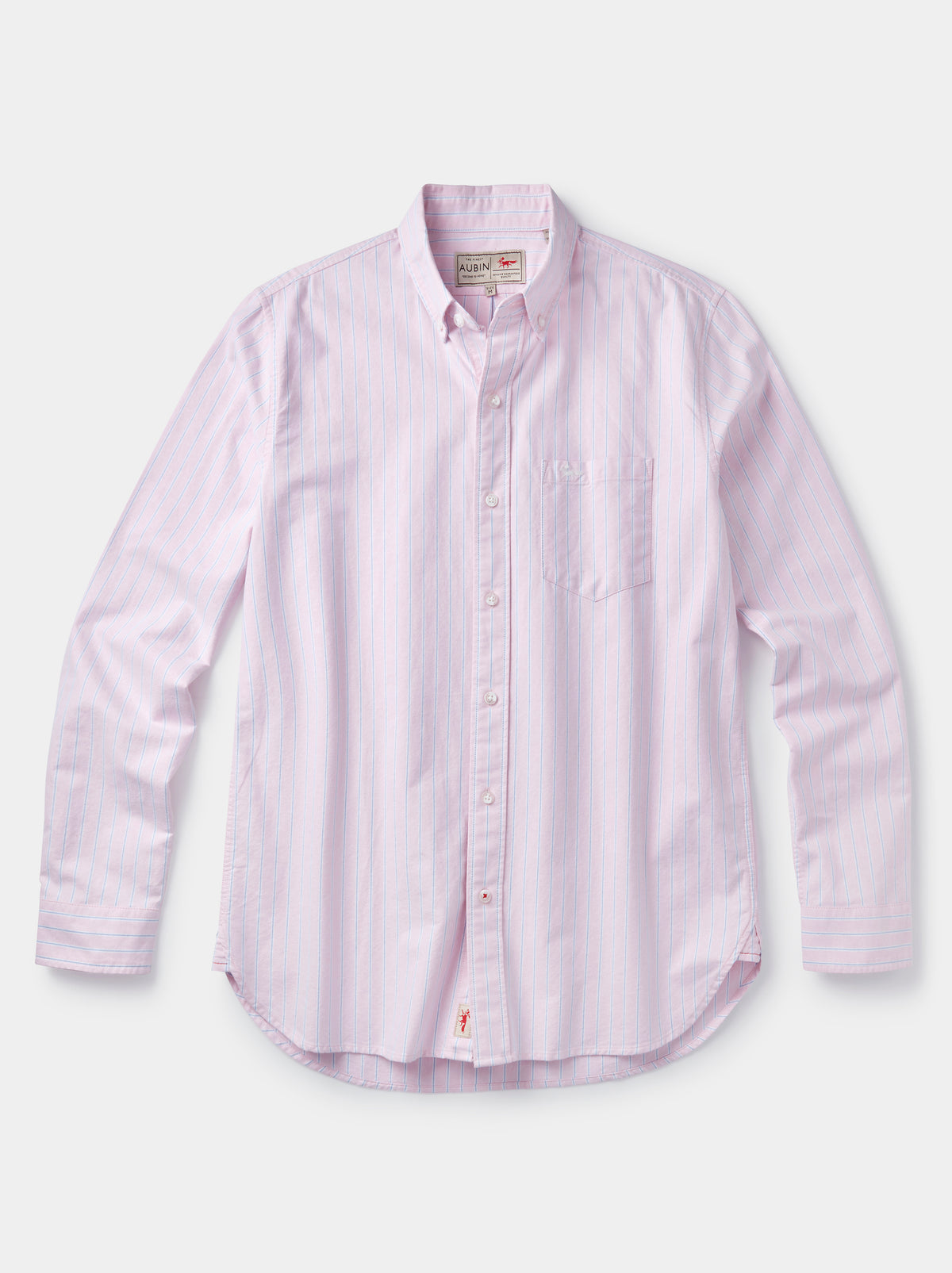 Aubin Pink Stripe Aldridge Oxford Button Down Shirt | Oxford Shirt