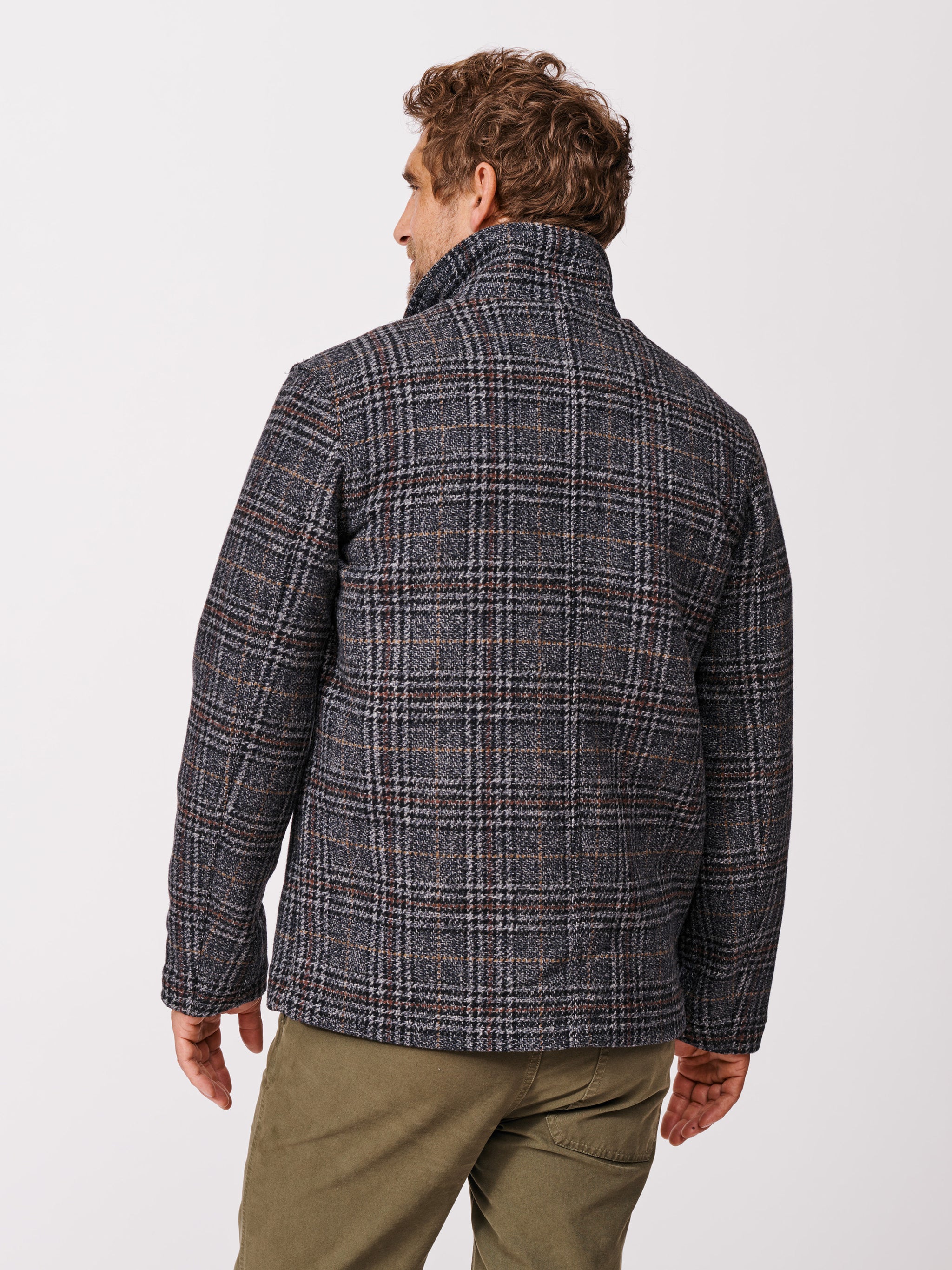 Navy/Brown Check Nettleham Jacket | Aubin