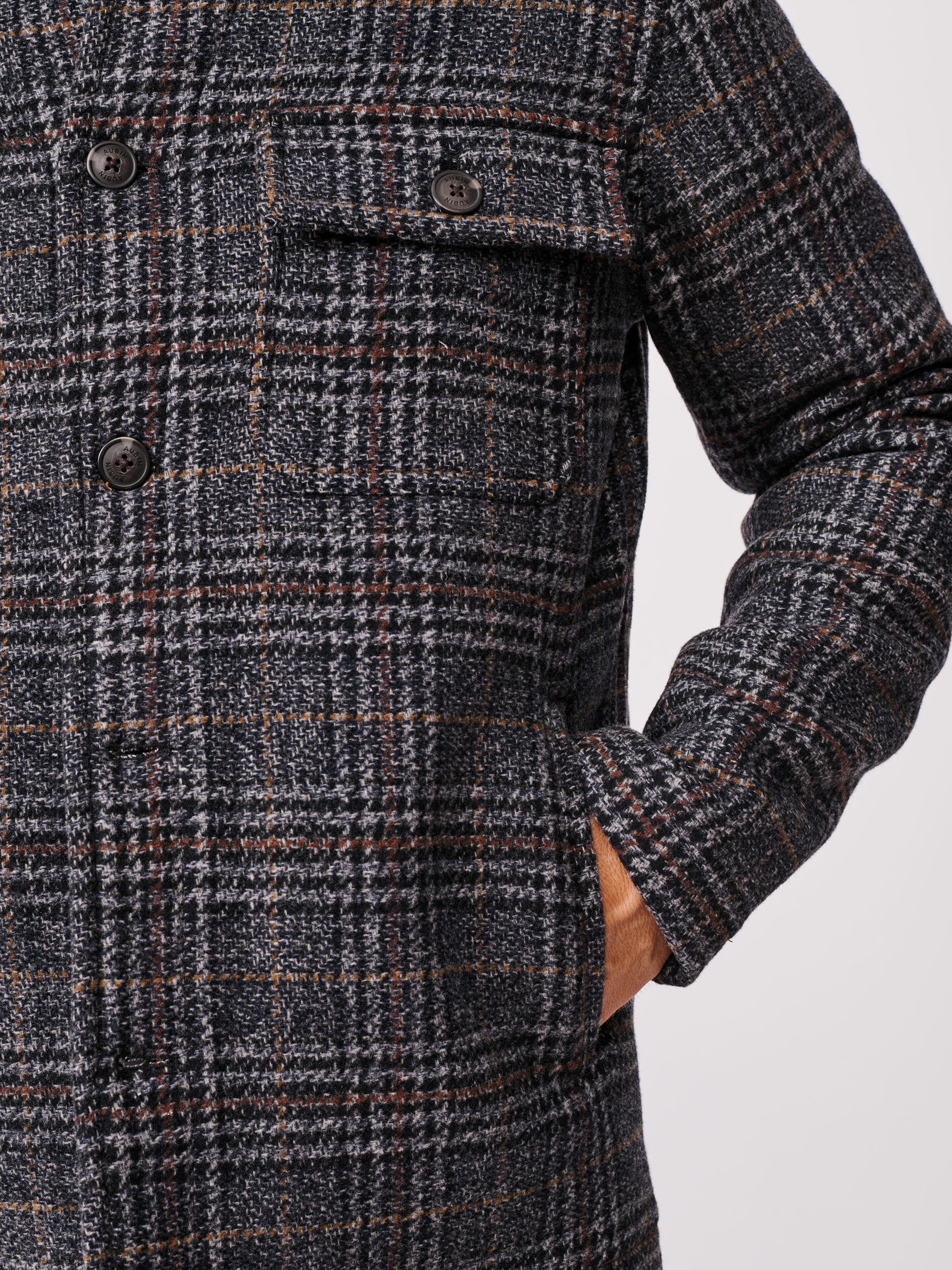 Navy/Brown Check Nettleham Jacket | Aubin