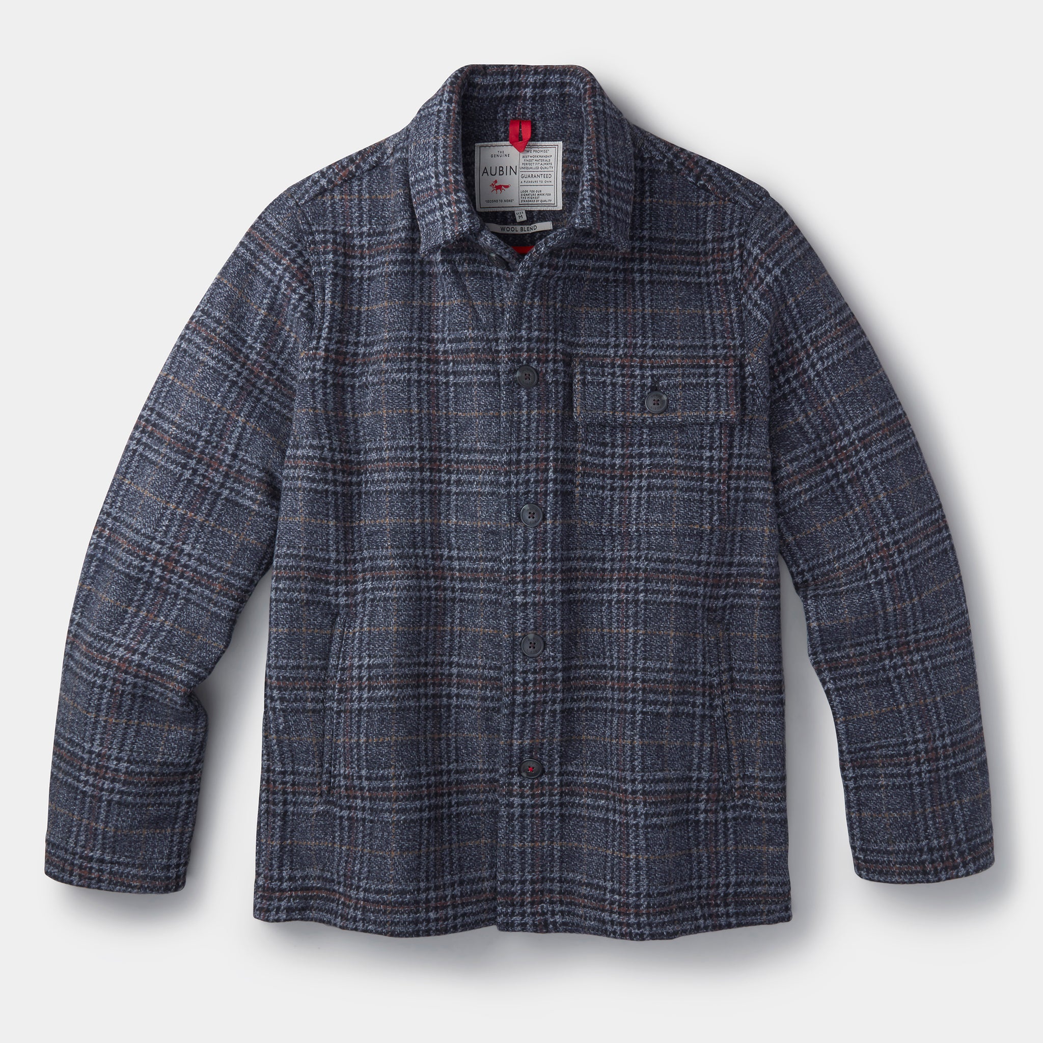 Navy/Brown Check Nettleham Jacket | Aubin