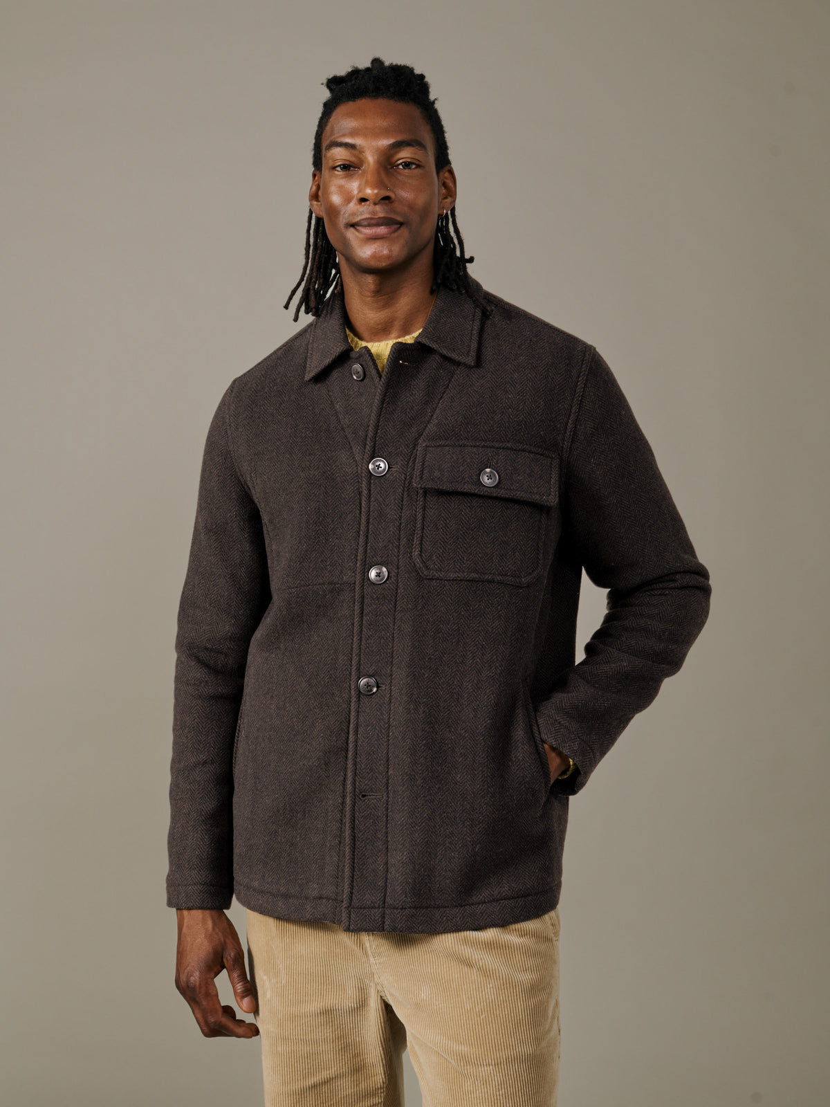 Aubin Brown Herringbone Nettleham Jacket | Wool Jacket