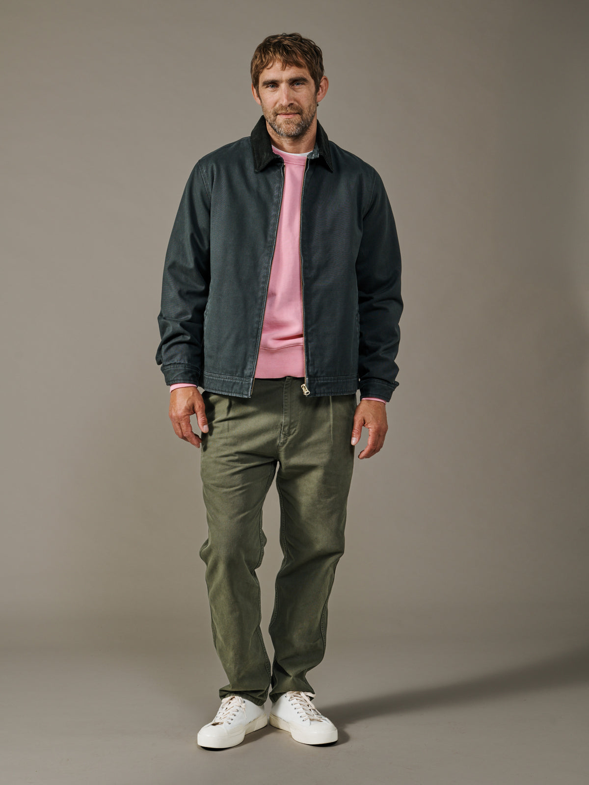 Aubin Washed Black Newland Canvas Harrington | Harrington