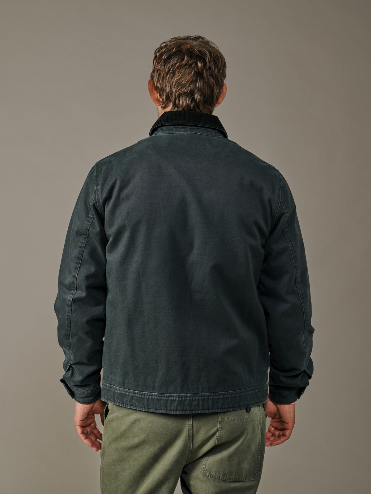 Aubin Washed Black Newland Canvas Harrington | Harrington