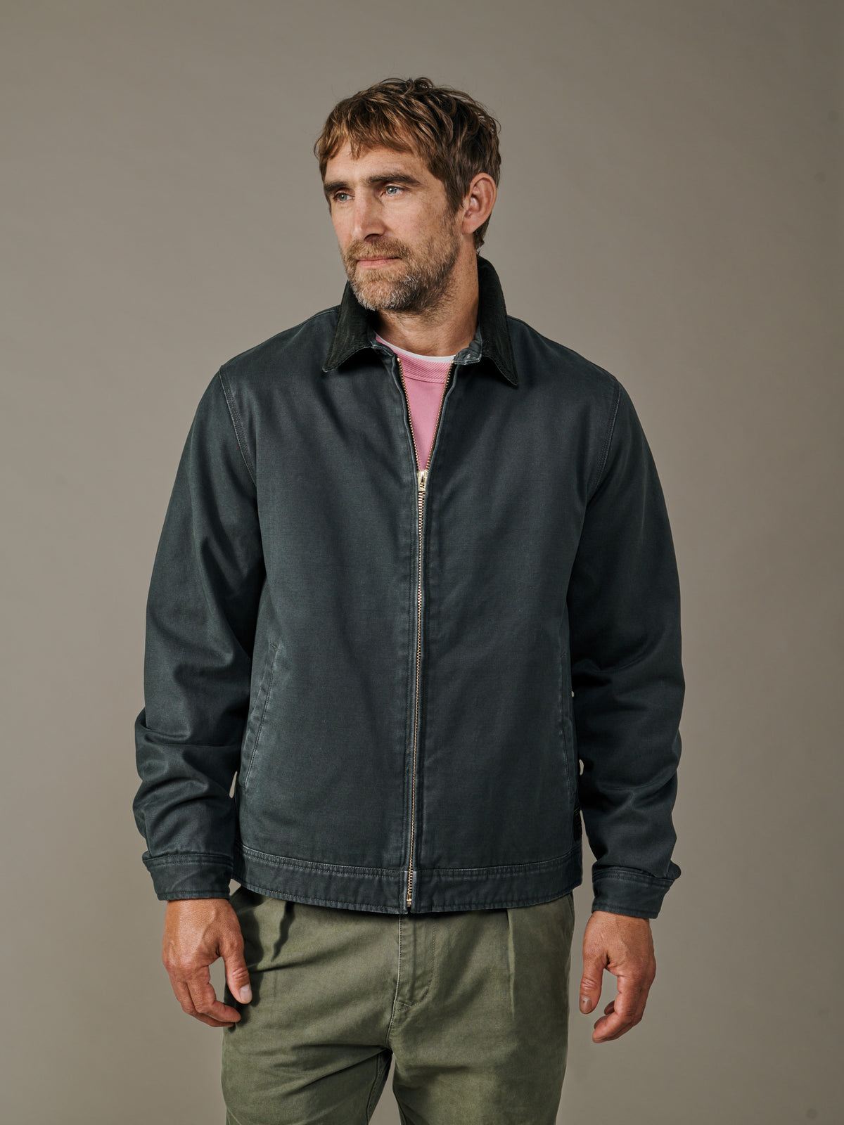 Aubin Washed Black Newland Canvas Harrington | Harrington
