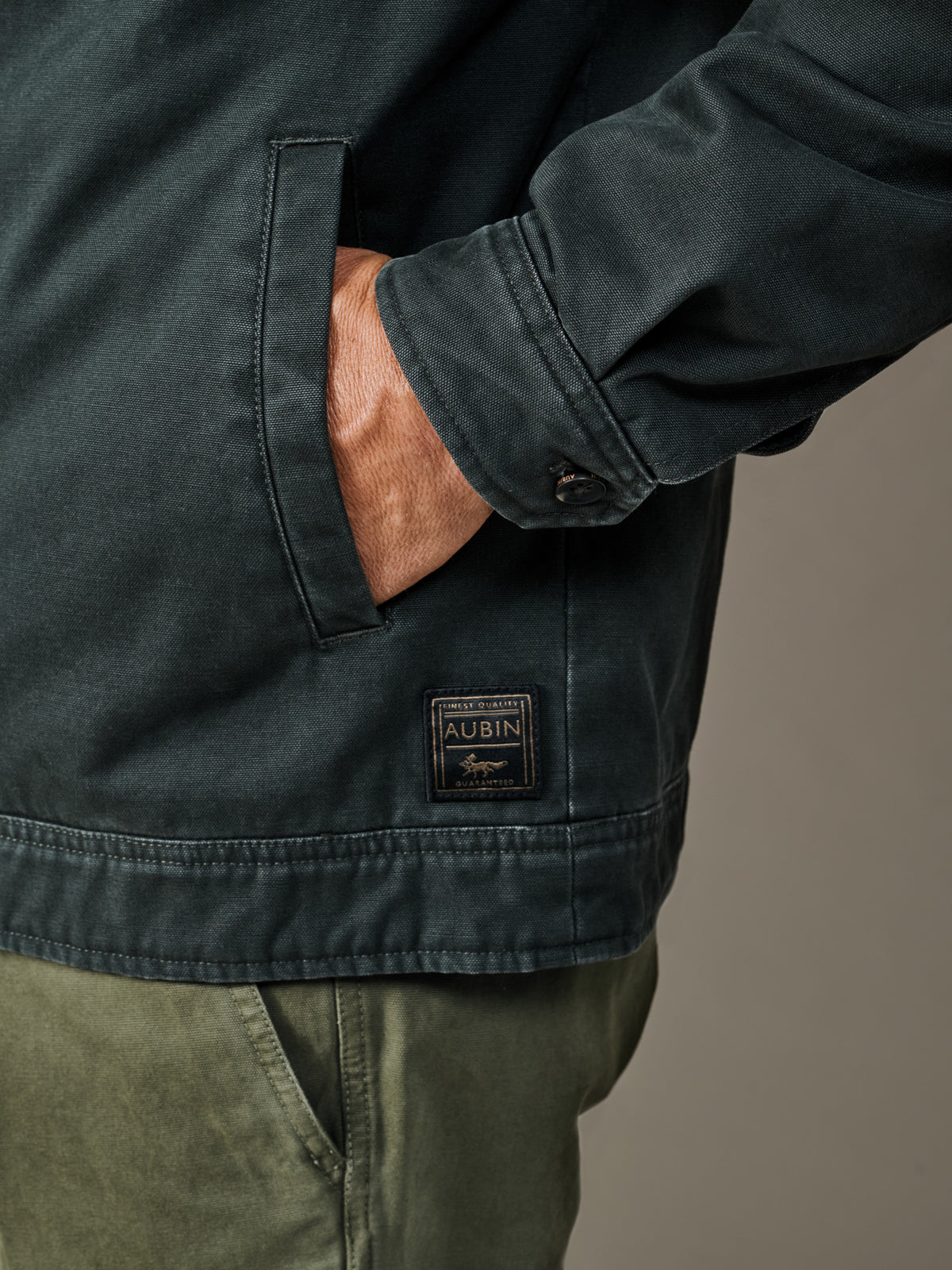 Aubin Washed Black Newland Canvas Harrington | Harrington