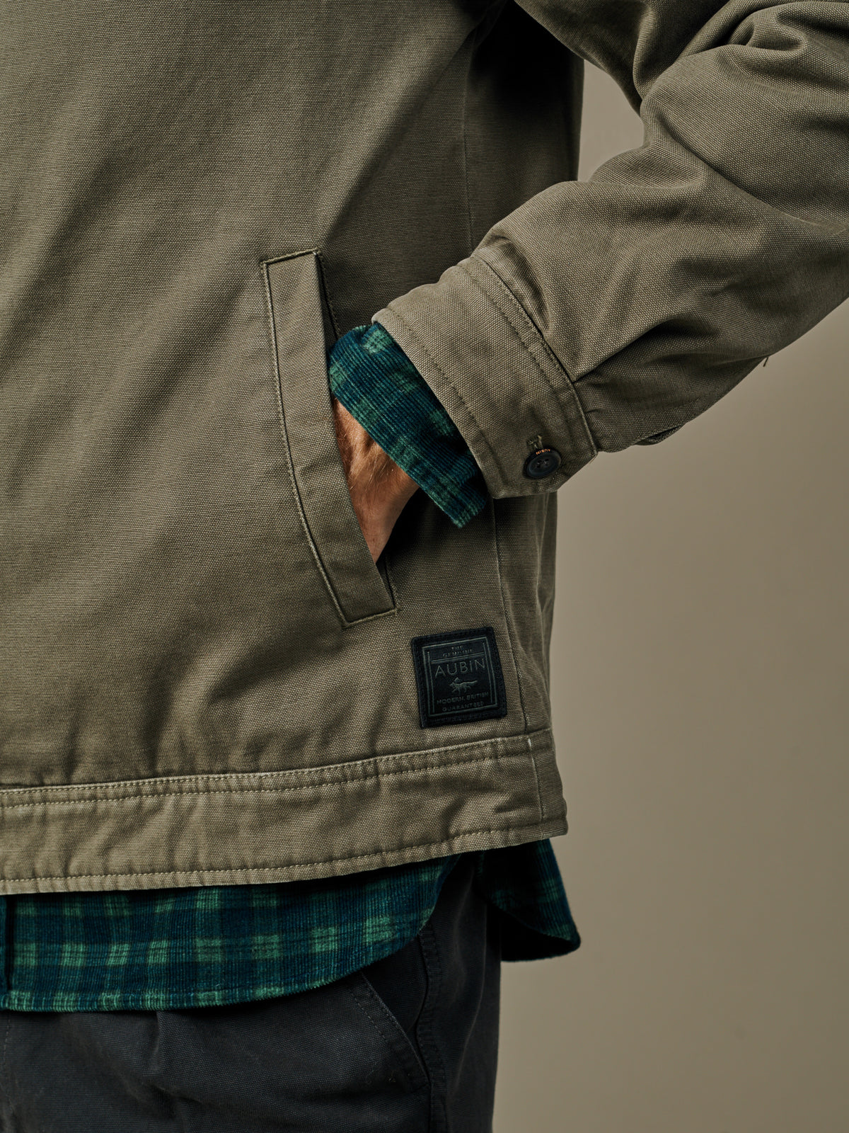 Aubin Khaki Newland Canvas Harrington | Harrington