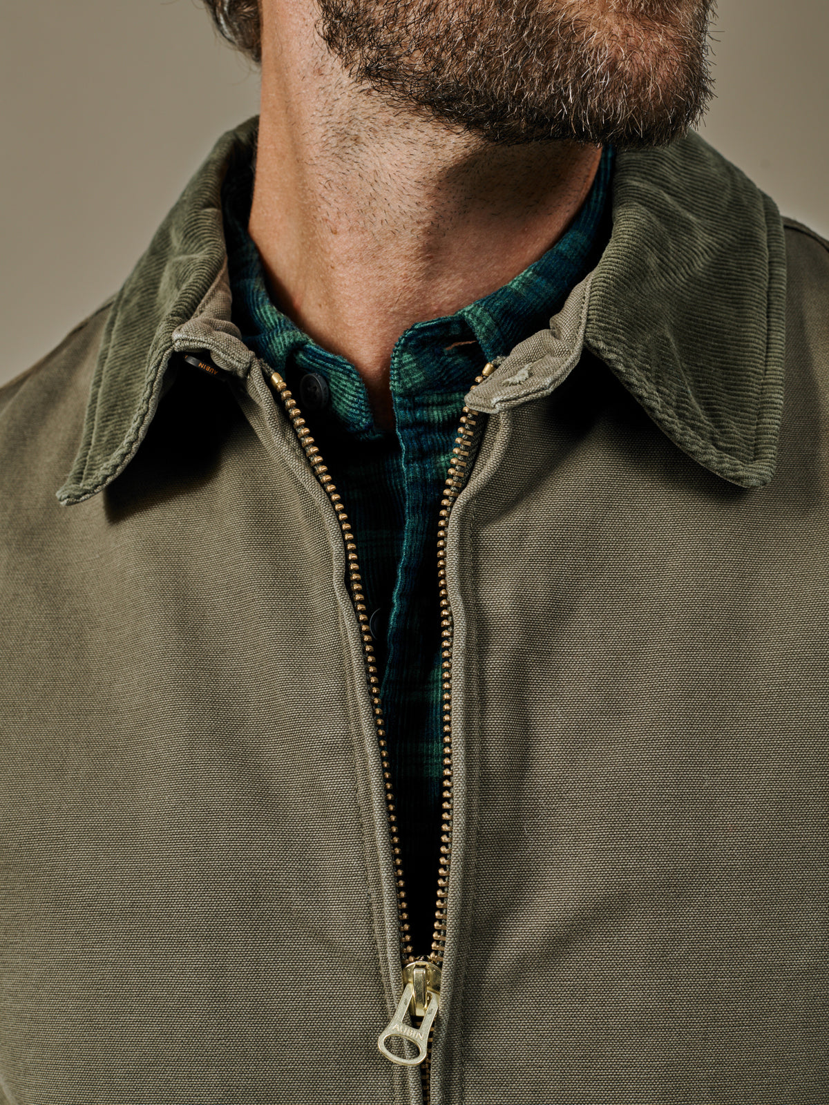 Aubin Khaki Newland Canvas Harrington | Harrington