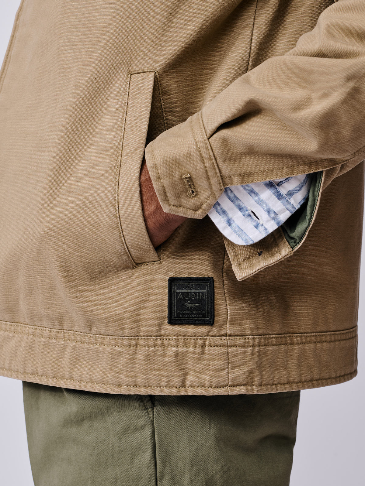 Aubin Dark Sand Newland Canvas Harrington | Harrington
