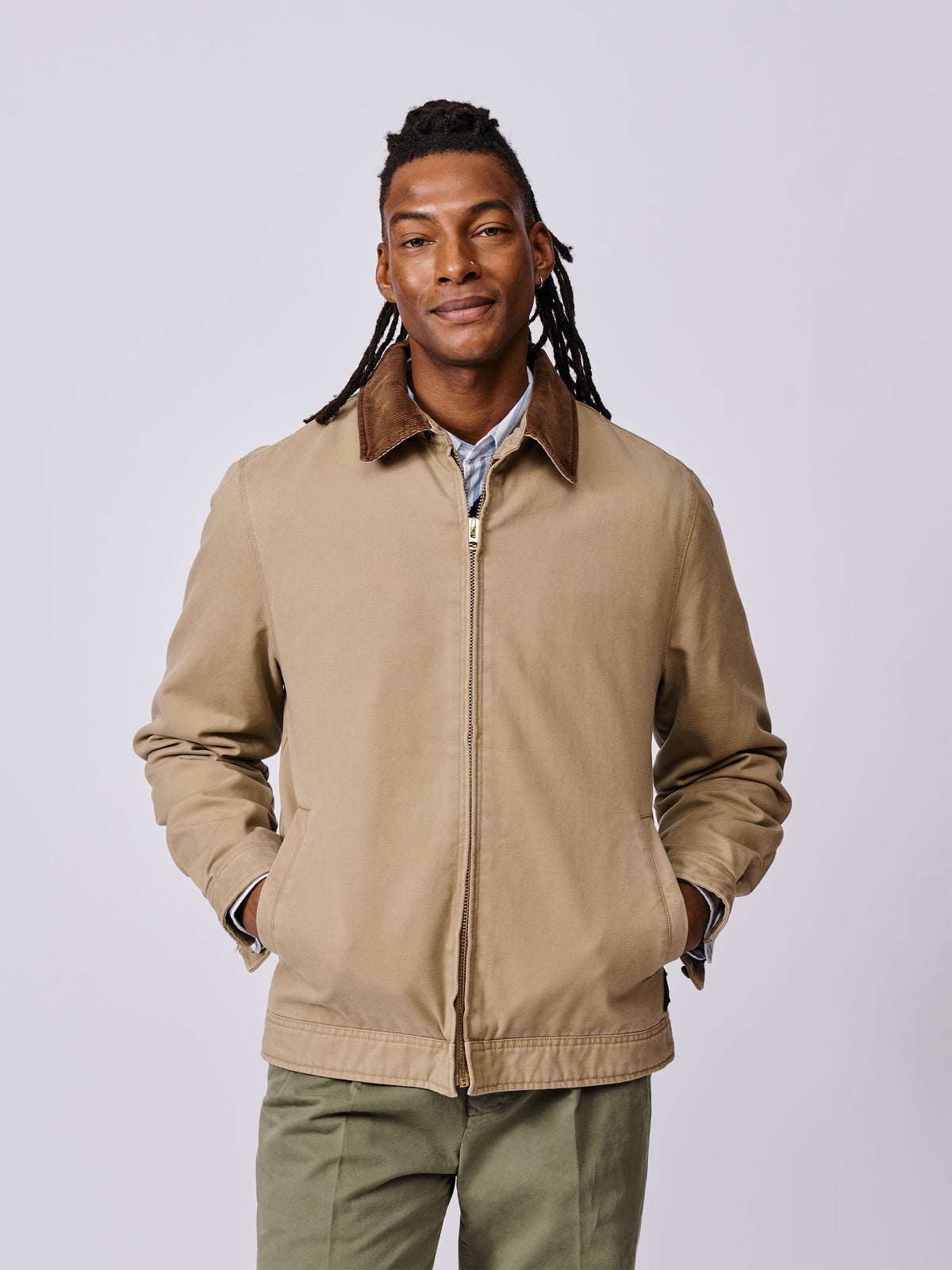 Aubin Dark Sand Newland Canvas Harrington | Harrington