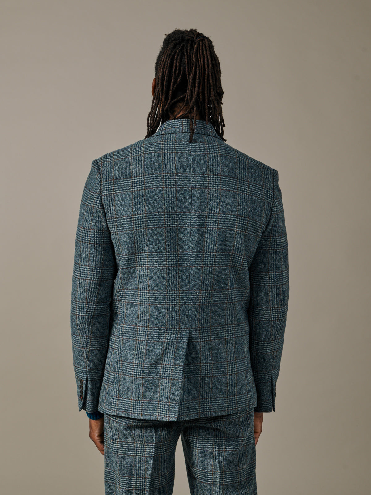 Aubin Blue Check Northfield DB Patch Pocket Suit Jacket | Suit Jackets