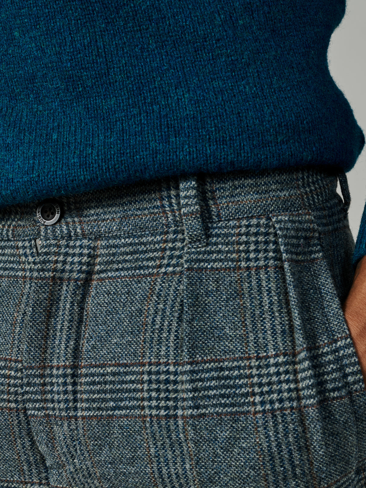 Aubin Blue Check Northfield Relaxed Fit Trouser | Suit Trousers