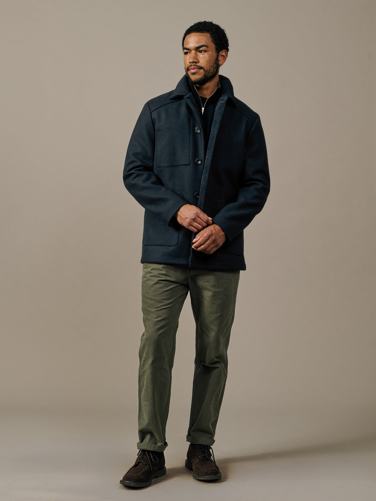 Aubin Black Oasby Wool Car Coat | Wool Coat