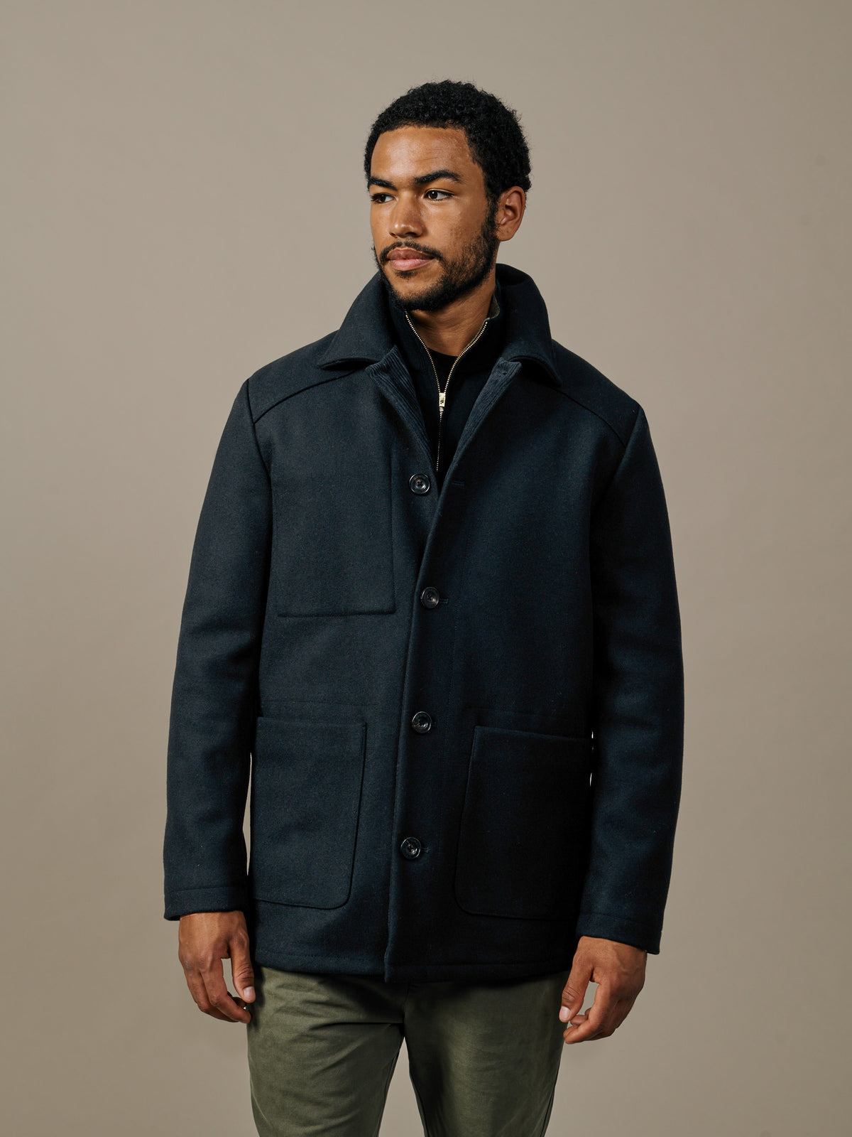 Aubin Black Oasby Wool Car Coat | Wool Coat