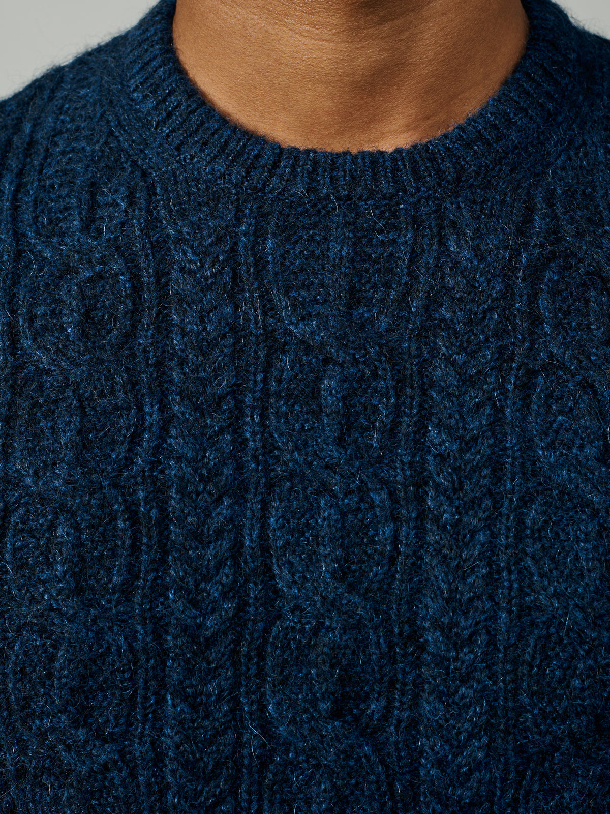 Aubin Navy Oleby Cable Crew Neck Jumper | Crew Neck