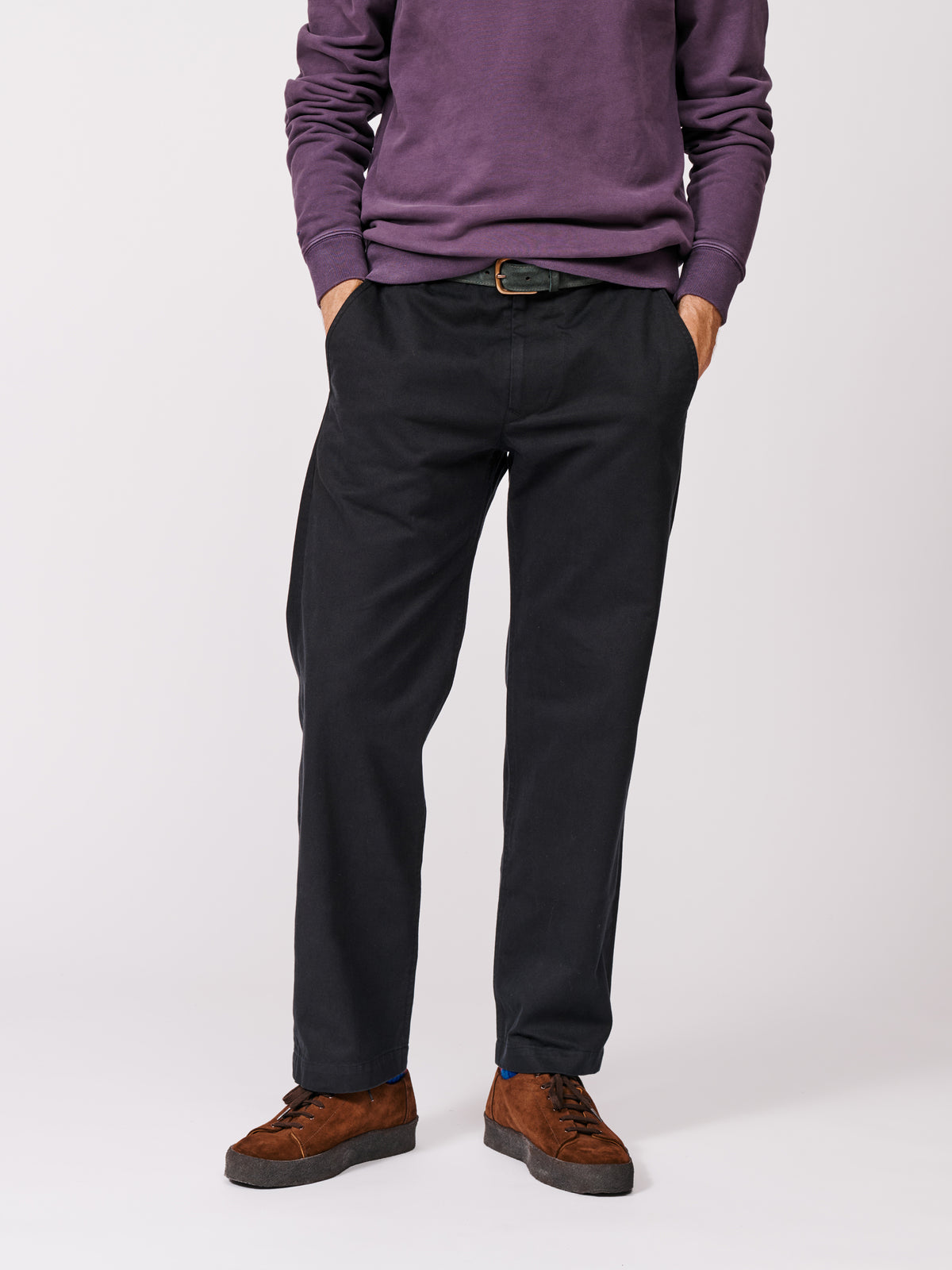Aubin Washed Black Ormsby Selvedge Chino | Chinos
