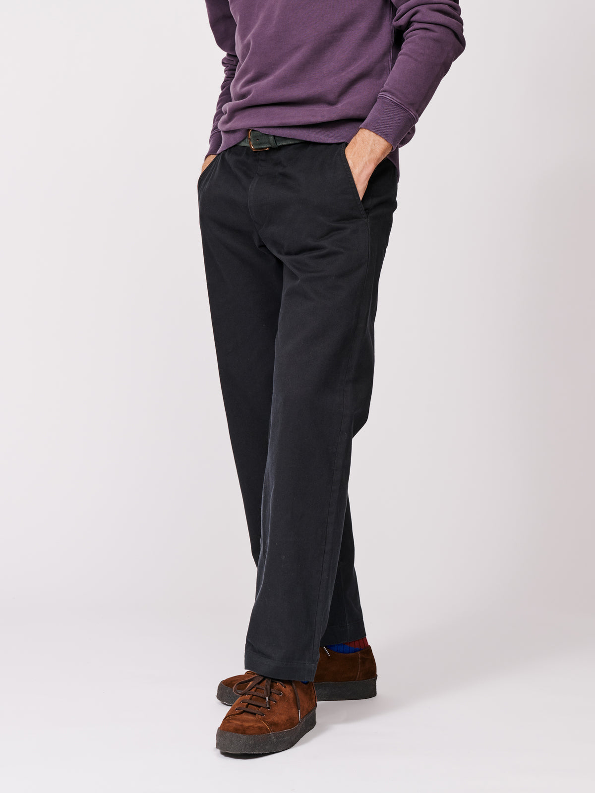 Aubin Washed Black Ormsby Selvedge Chino | Chinos