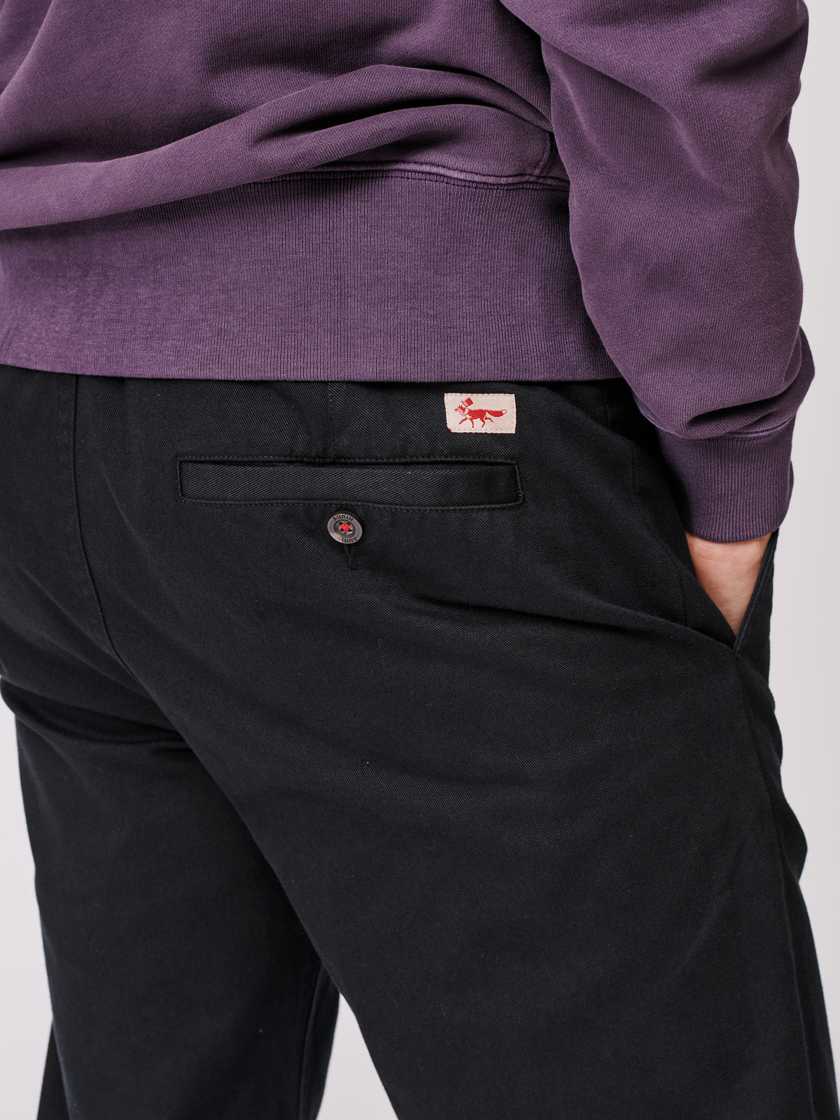 Aubin Washed Black Ormsby Selvedge Chino | Chinos