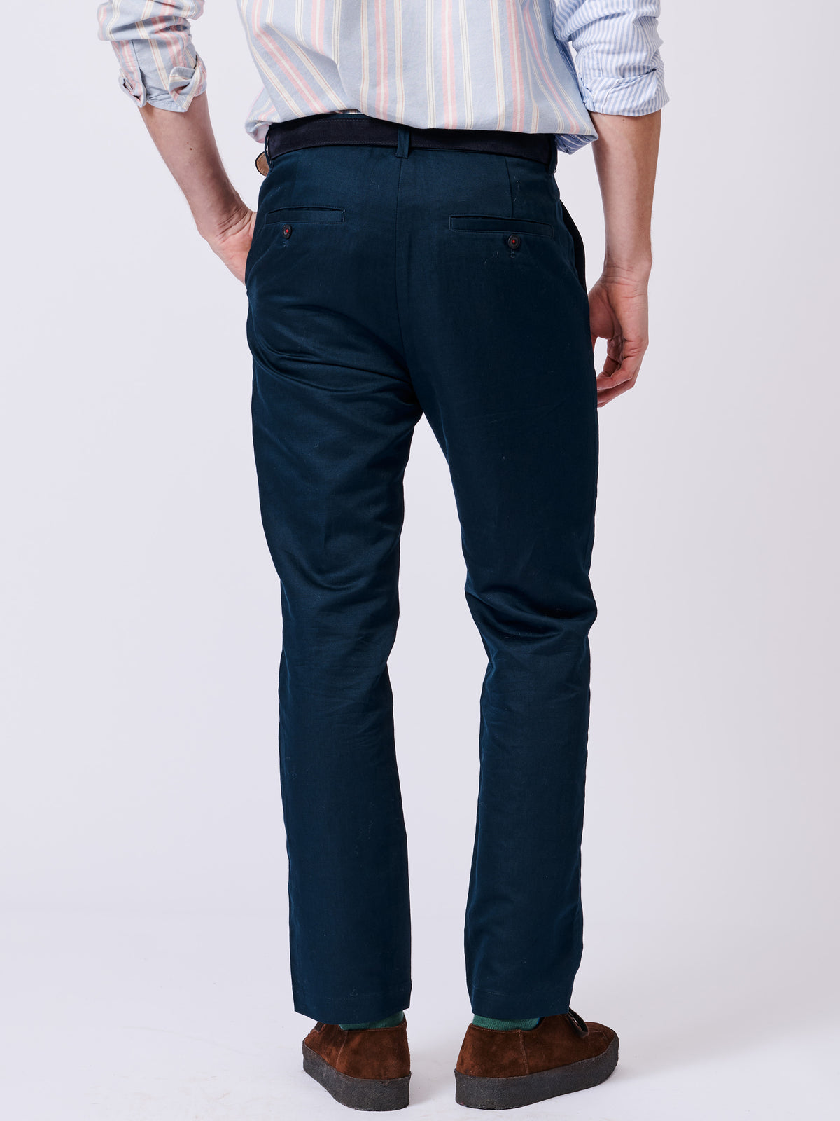 Aubin Navy Owsten Trouser | Linen Trousers
