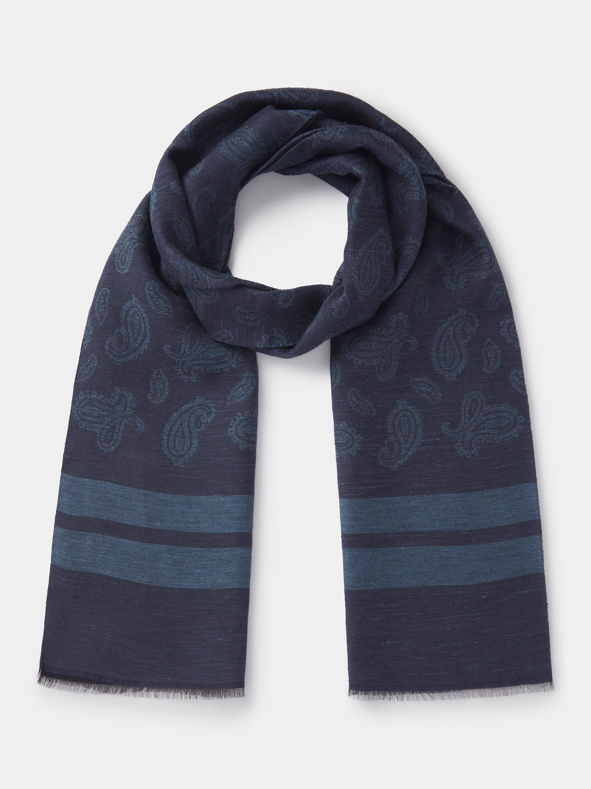 Aubin Navy Paisley Paisley Scarf | Scarf