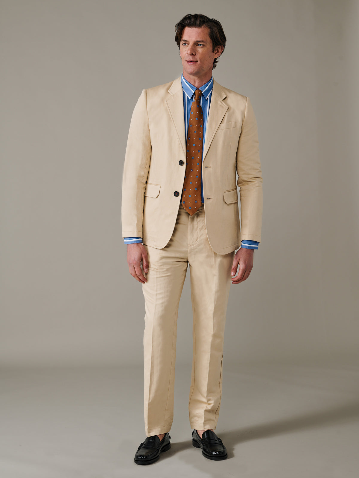 Aubin Sand Pasmore Straight Leg Trouser | Linen Trousers