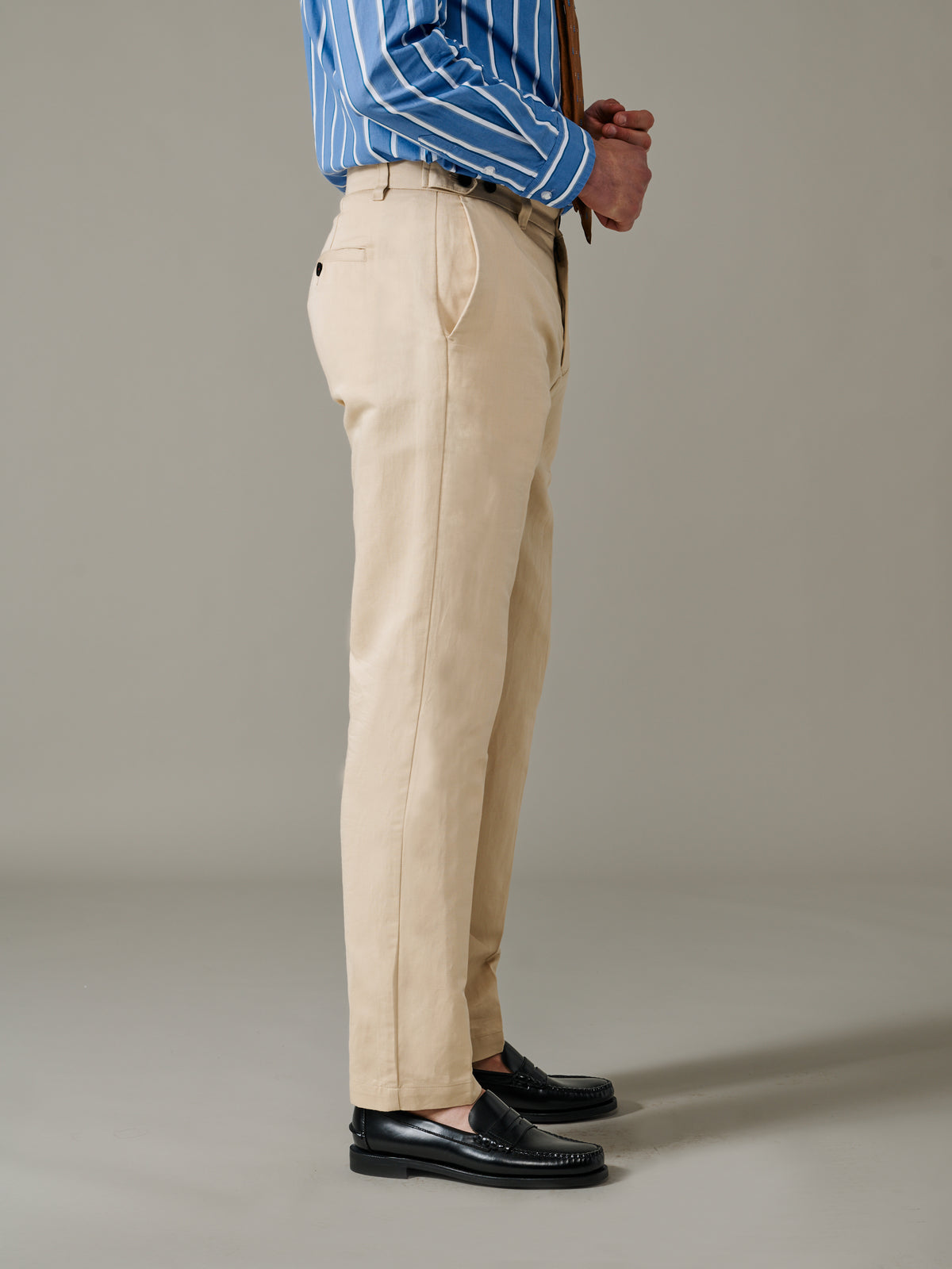 Aubin Sand Pasmore Straight Leg Trouser | Linen Trousers
