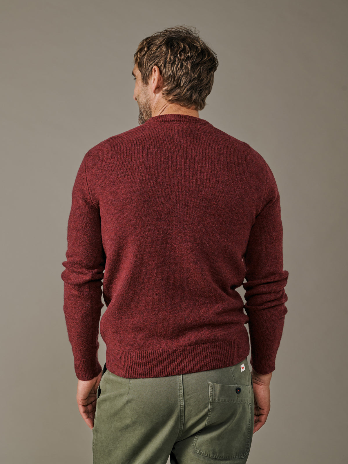 Aubin Claret Phillips Lambswool Crew Neck Jumper | Crew Neck