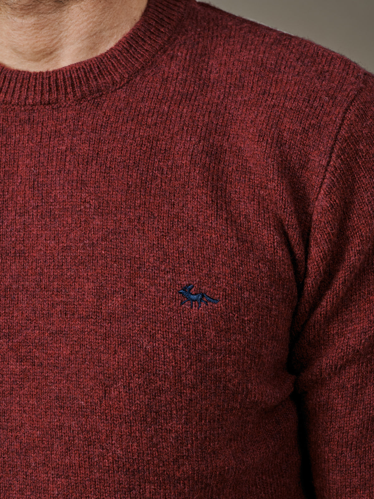 Aubin Claret Phillips Lambswool Crew Neck Jumper | Crew Neck