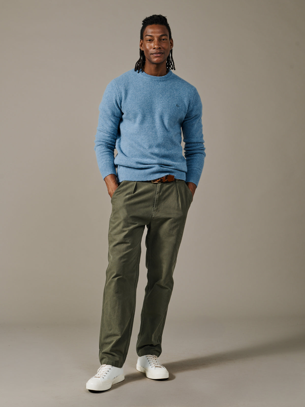 Aubin Pale Blue Phillips Lambswool Crew Neck | Crew Neck