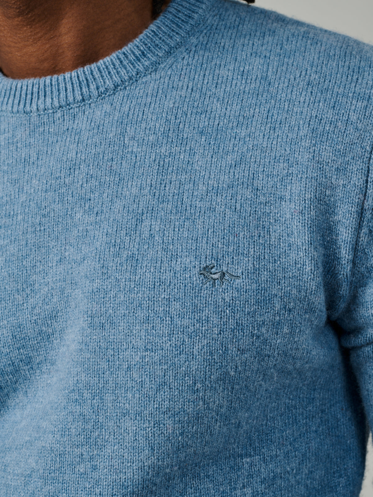 Aubin Pale Blue Phillips Lambswool Crew Neck | Crew Neck