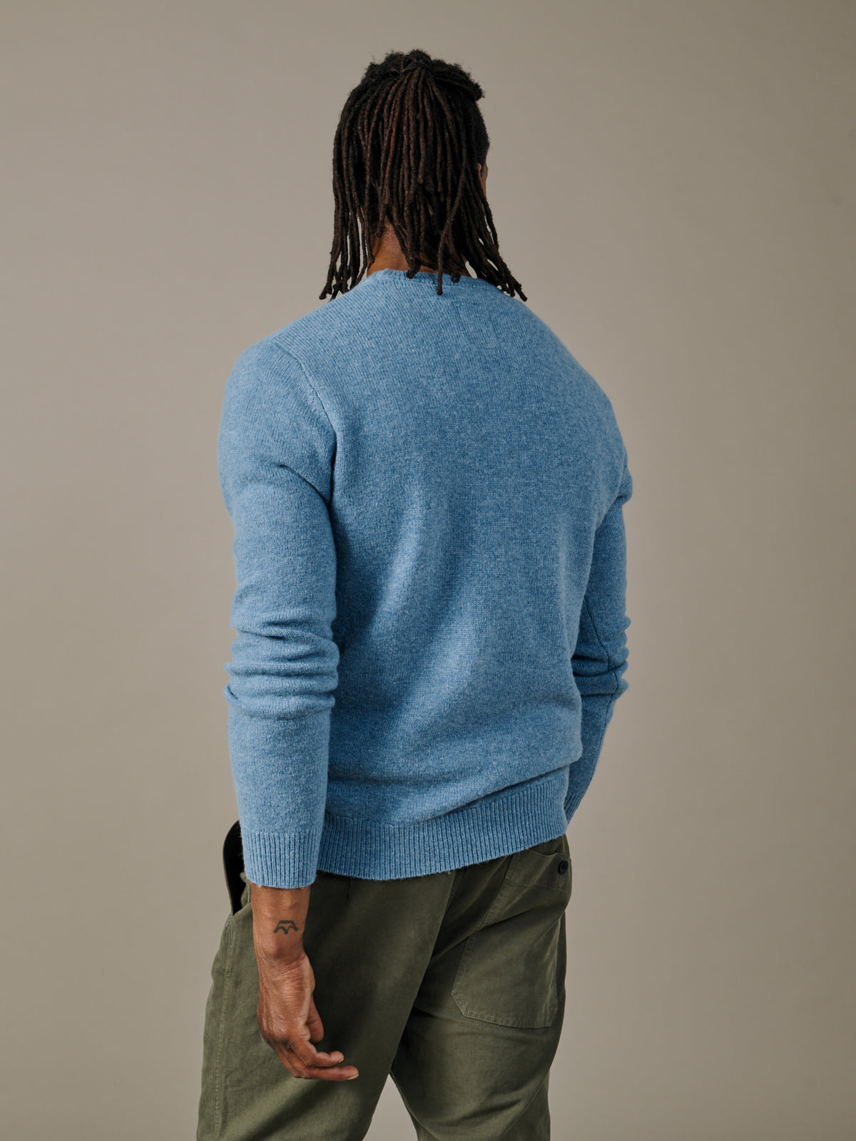Aubin Pale Blue Phillips Lambswool Crew Neck | Crew Neck