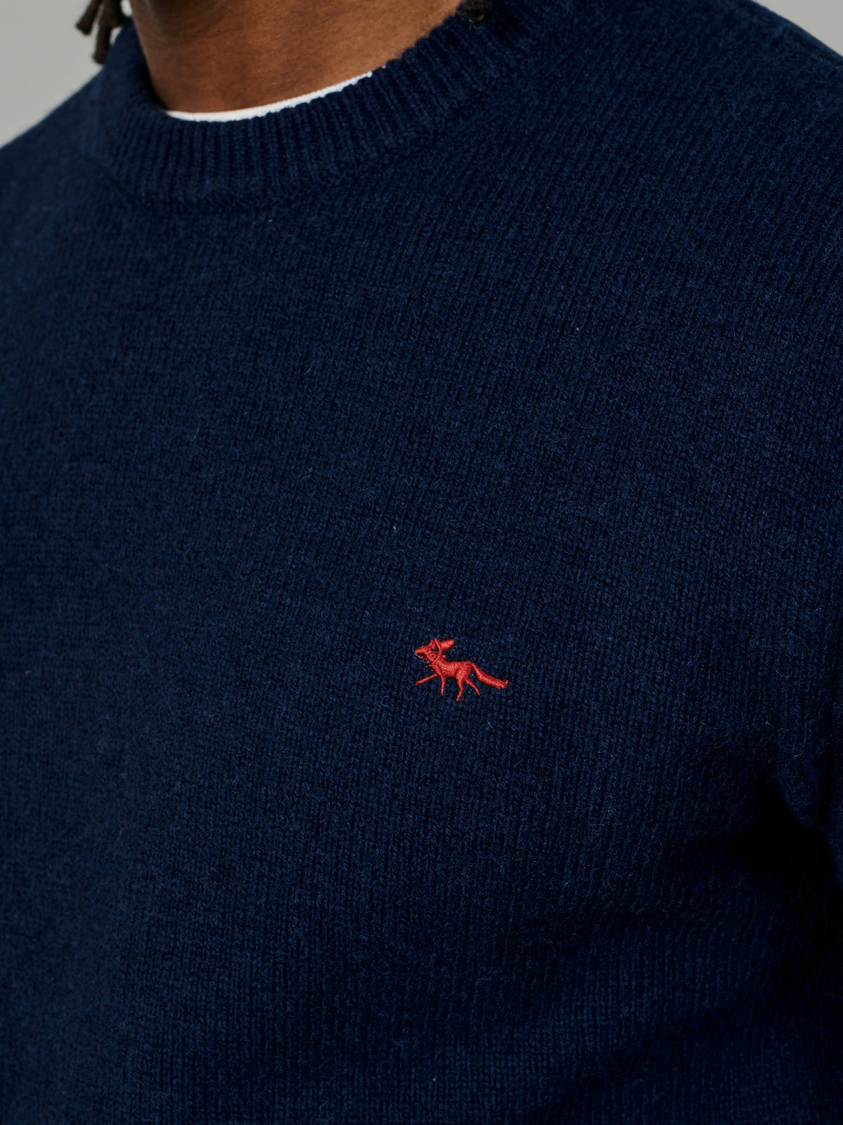 Aubin Navy Phillips Lambswool Crew Neck | Crew Neck