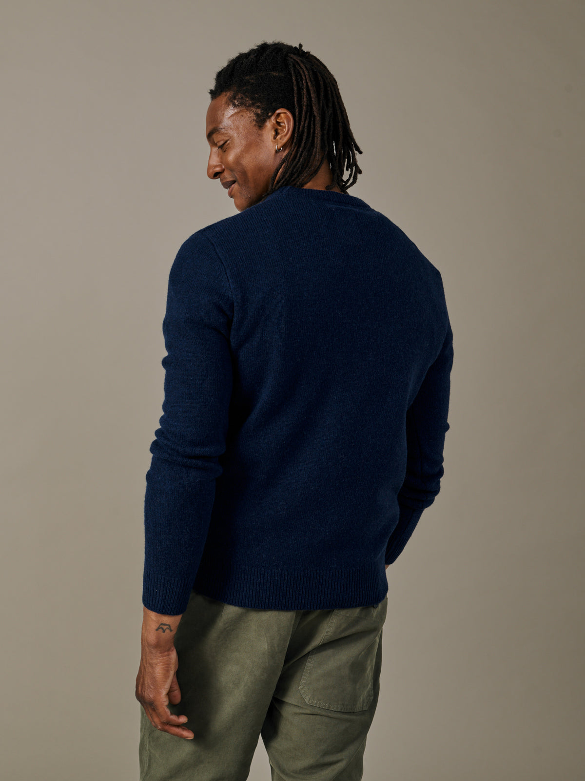 Aubin Navy Phillips Lambswool Crew Neck | Crew Neck