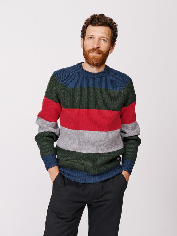 Pitt Lambswood Colourblocked Crew Neck