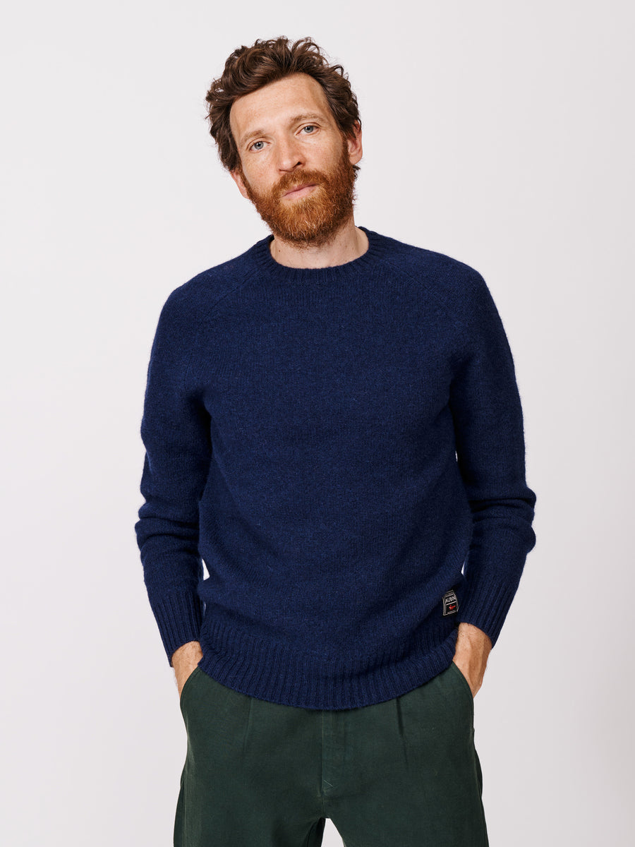 Navy Prestwick Shetland Crew Jumper