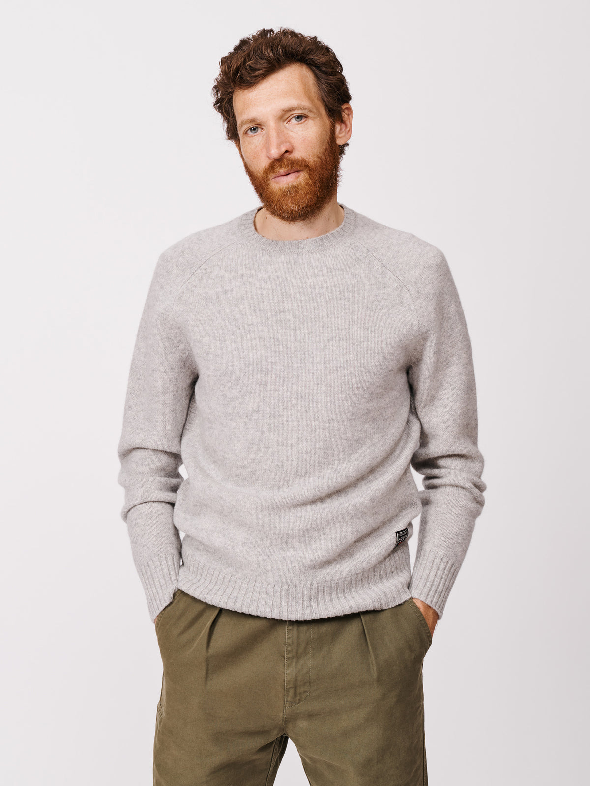Aubin Silver Prestwick Shetland Crew Neck Jumper | Crew Neck