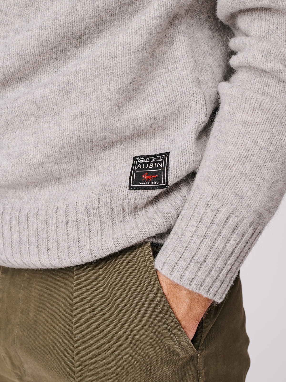 Aubin Silver Prestwick Shetland Crew Neck Jumper | Crew Neck