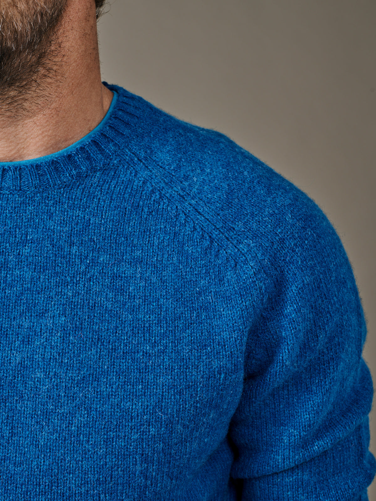 Aubin Cobalt Prestwick Shetland Crew Neck Jumper | Crew Neck