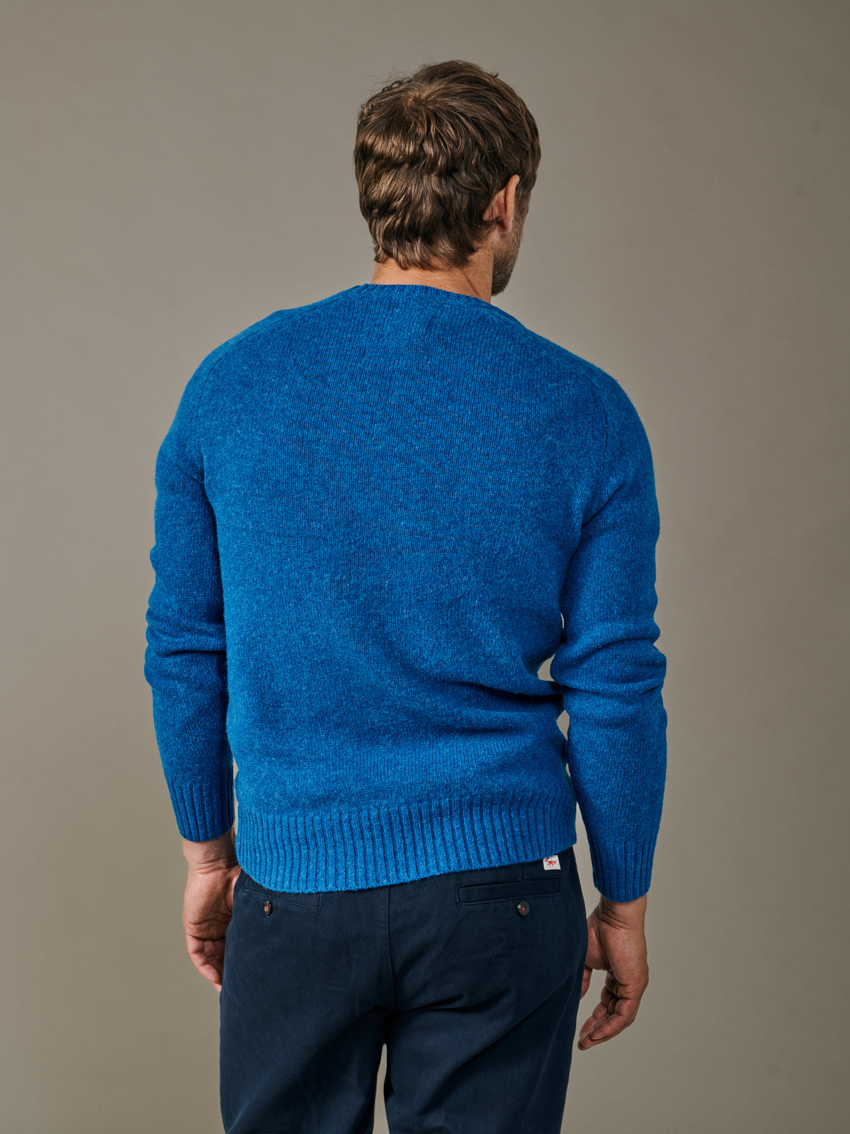Aubin Cobalt Prestwick Shetland Crew Neck Jumper | Crew Neck