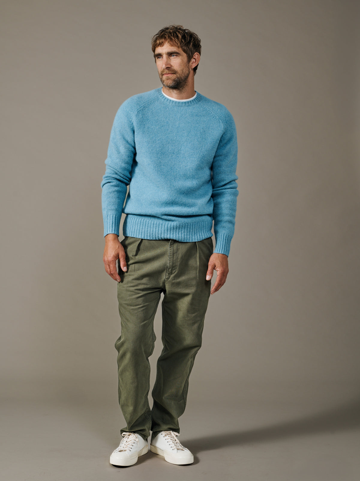 Aubin Peppermint Prestwick Shetland Crew Neck Jumper | Crew Neck