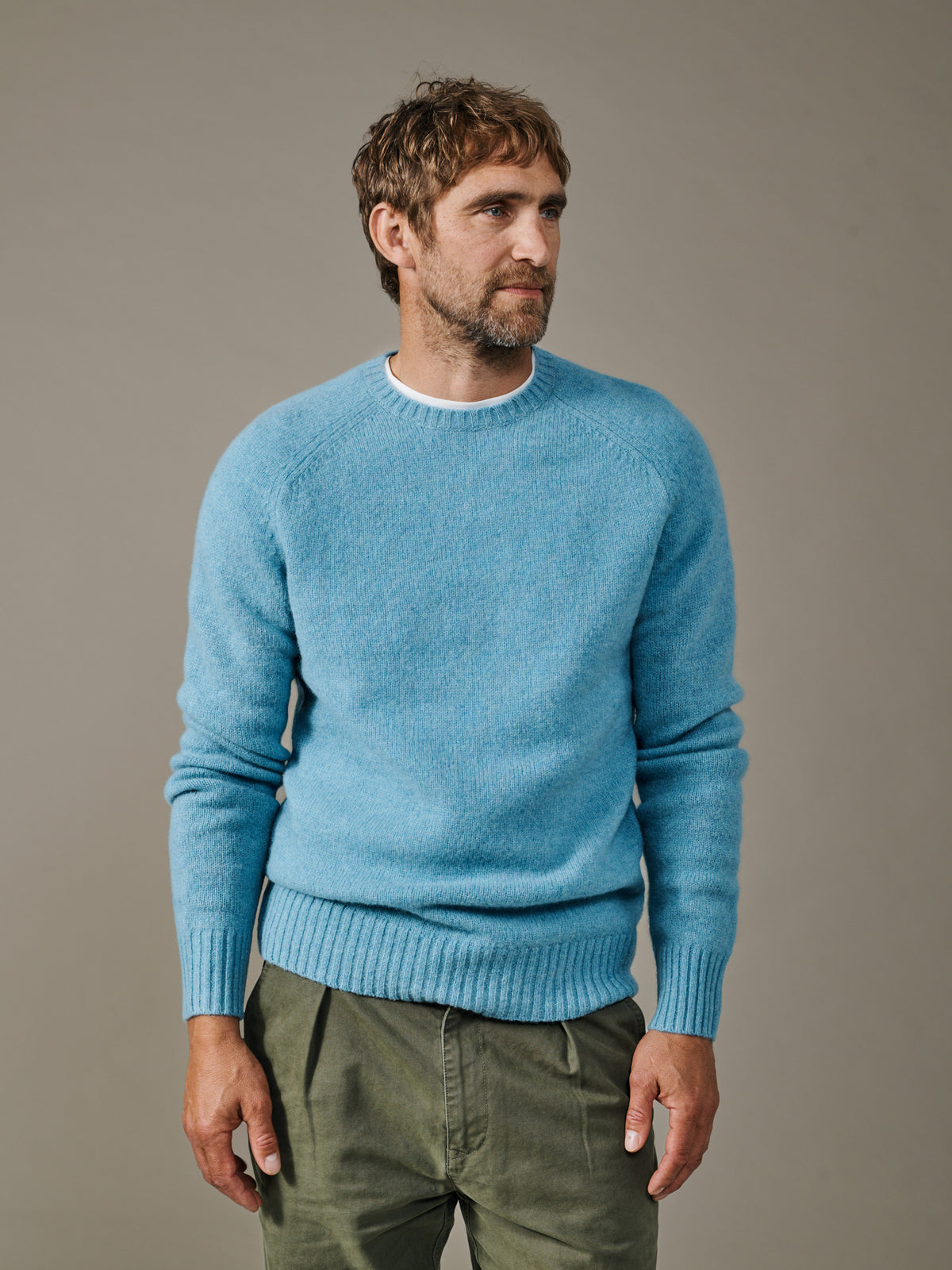Aubin Peppermint Prestwick Shetland Crew Neck Jumper | Crew Neck