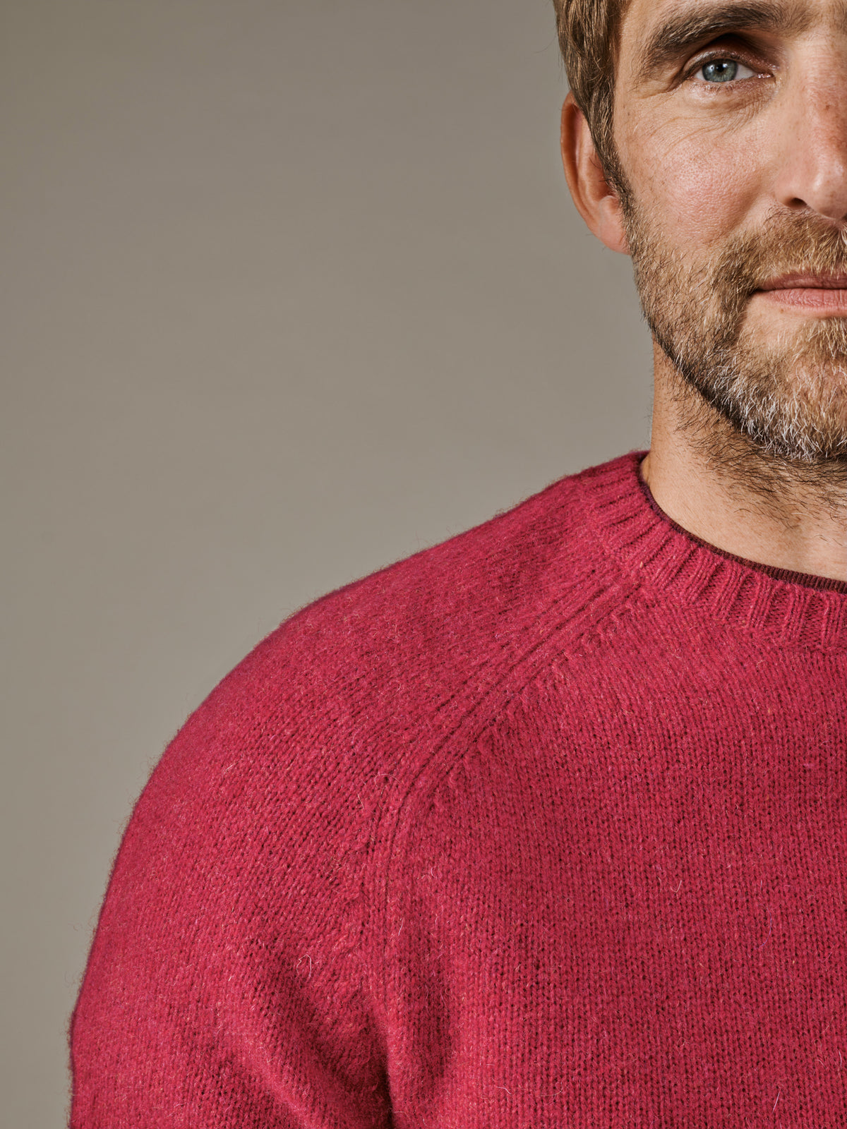 Aubin Rouge Prestwick Shetland Crew Neck Jumper | Crew Neck