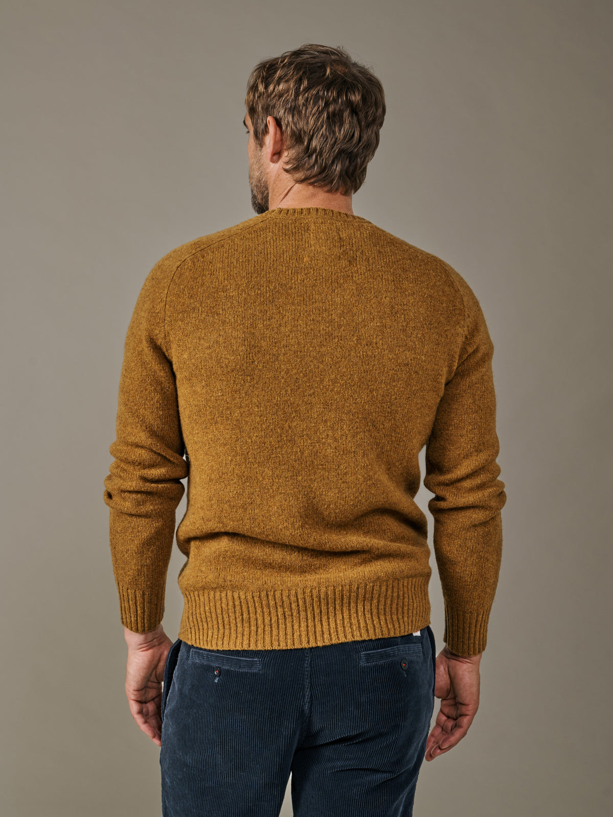 Aubin Tan Prestwick Shetland Crew Neck Jumper | Crew Neck