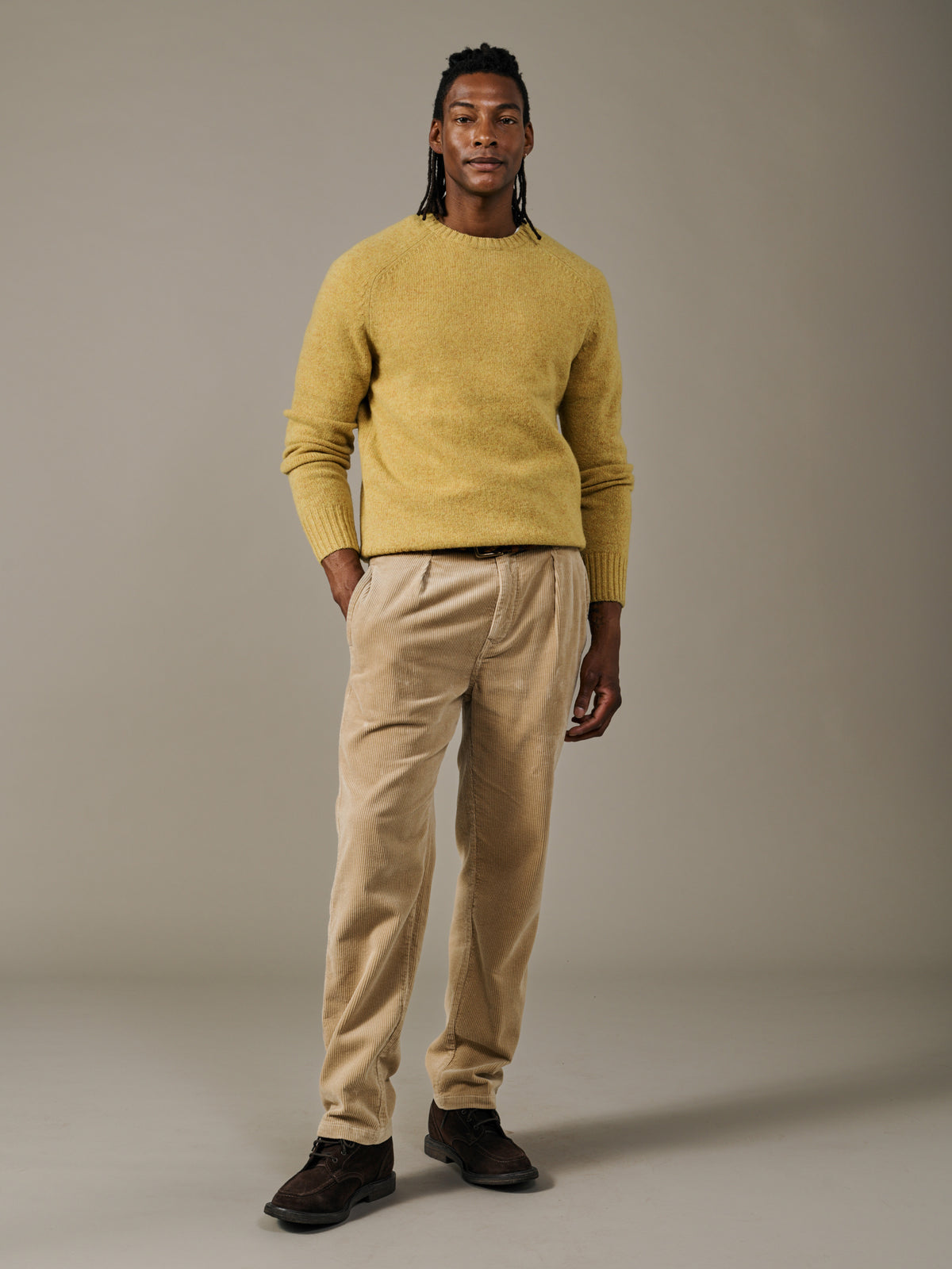 Aubin Turmeric Prestwick Shetland Crew Neck Jumper | Crew Neck