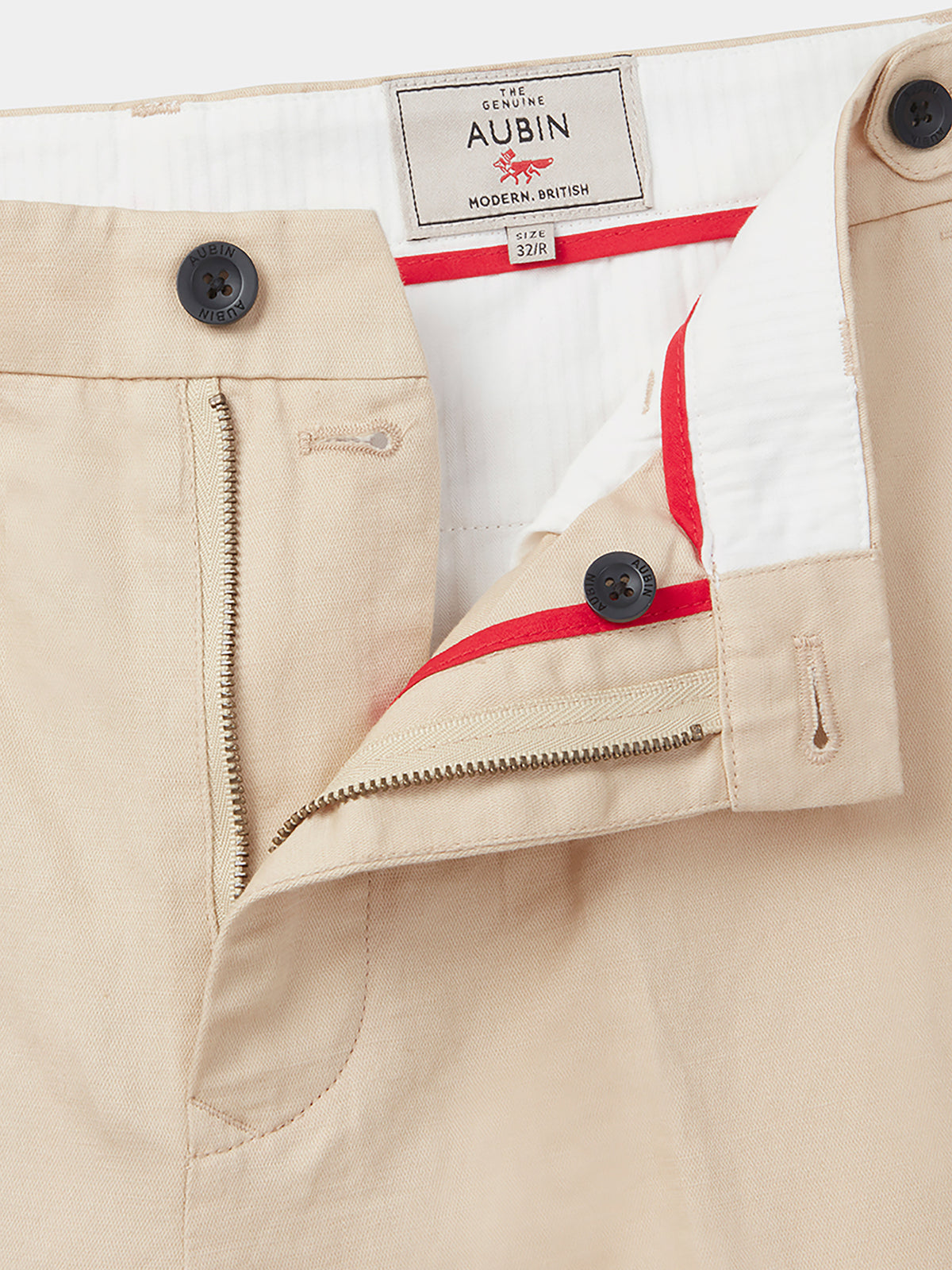 Aubin Sand Pasmore Straight Leg Trouser | Linen Trousers