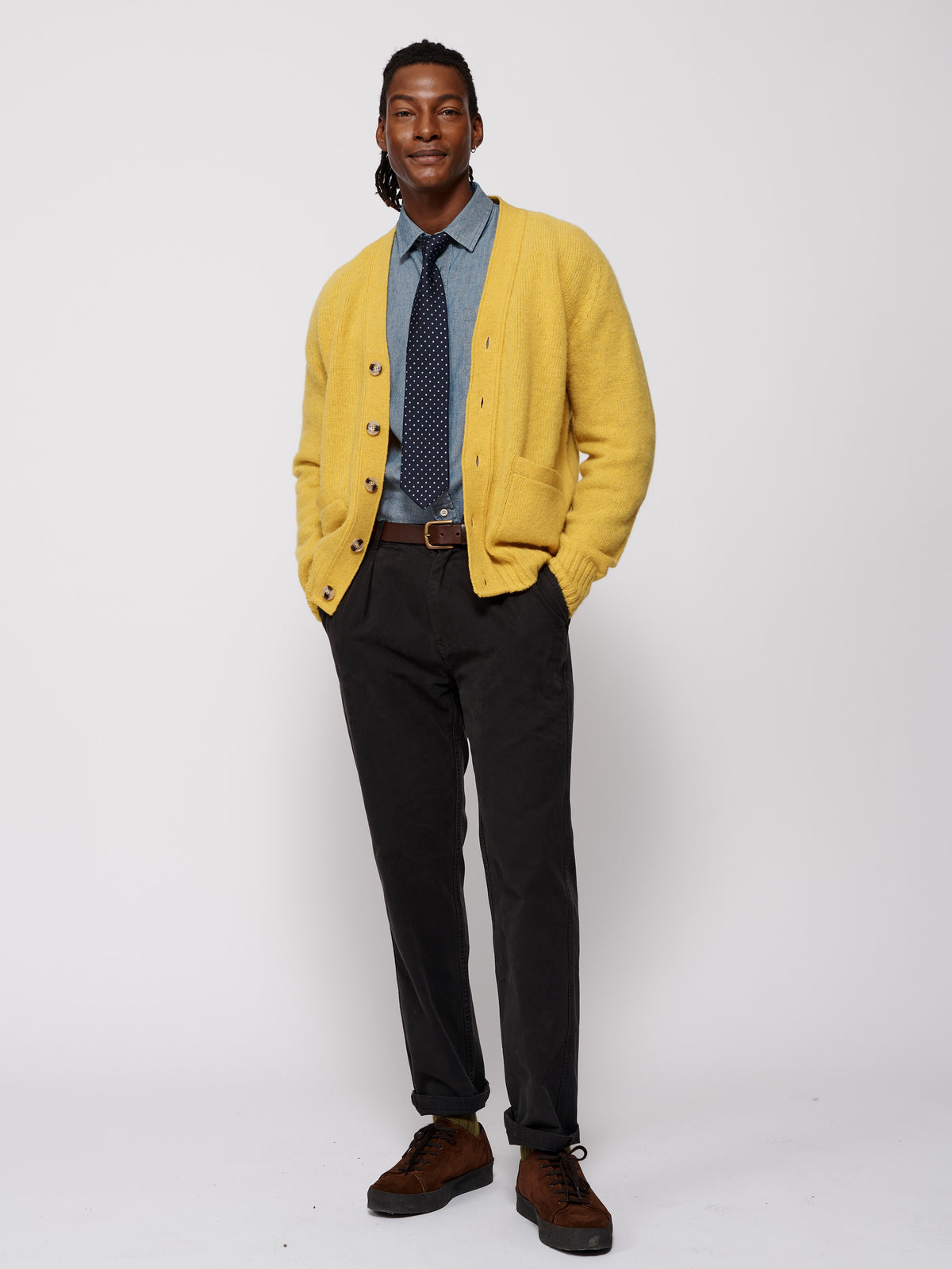 Aubin Yellow Pettigrew Cardigan | Cardigan