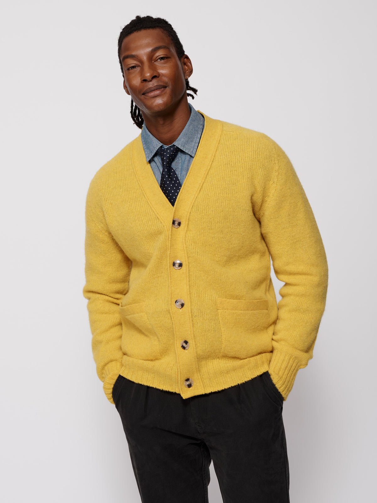 Aubin Yellow Pettigrew Cardigan | Cardigan